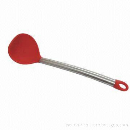 Ladle, SS 18/8 handle, silicone and nylon head, measures 9x32cm